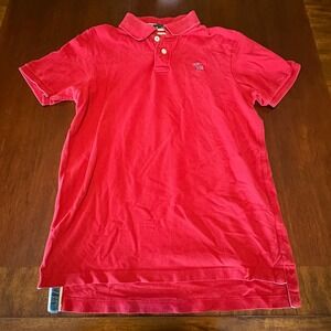 Abercrombie & Fitch Muscle Fit Polo Shirt Red Short Sleeve Size M